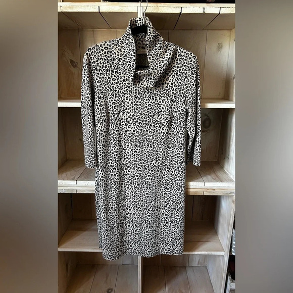 Made In Italy Animal Print Midi Dress Tunic - Picture 4 of 12